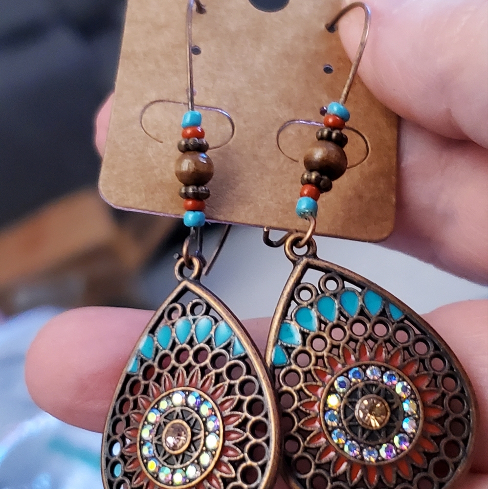 💖 colorful bohemian gypsy drop earrings